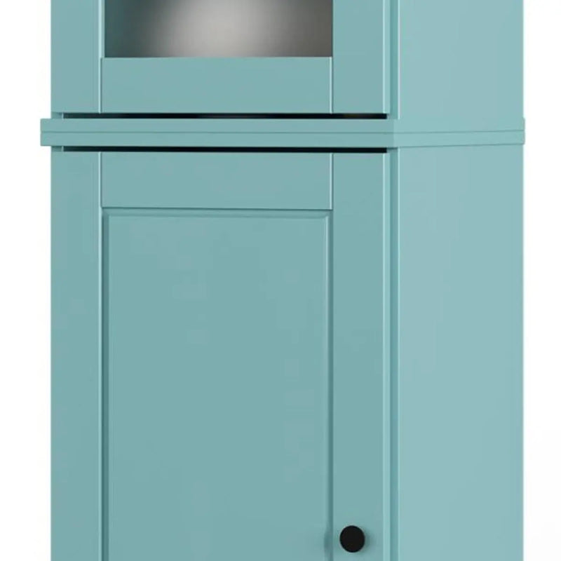 72" Aqua Solid Wood Two Door Pantry Or Storage Closet Homeroots Kitchen & Dining