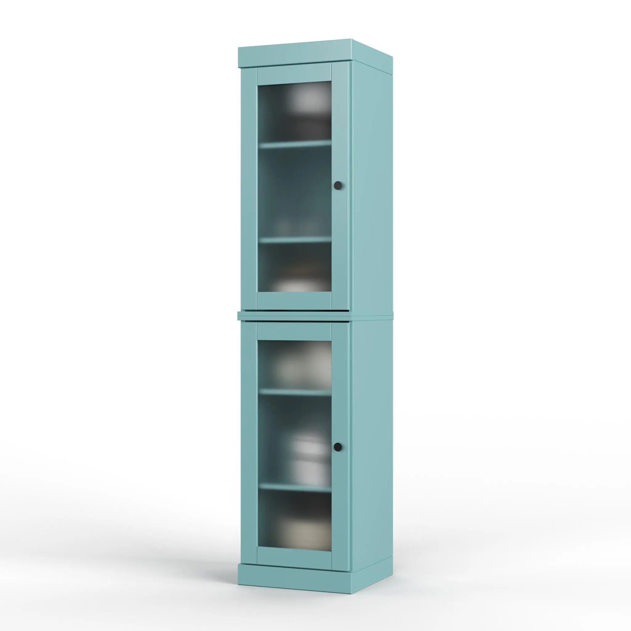 72" Aqua Solid Wood Two Door Pantry Or Storage Closet Homeroots Kitchen & Dining