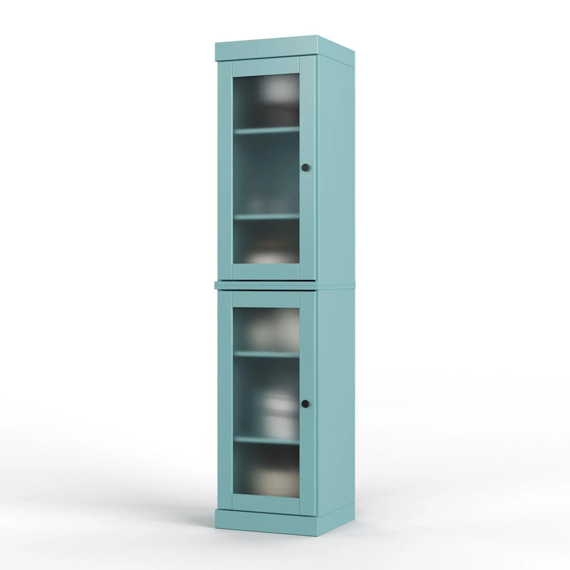 72" Aqua Solid Wood Two Door Pantry Or Storage Closet Homeroots Kitchen & Dining