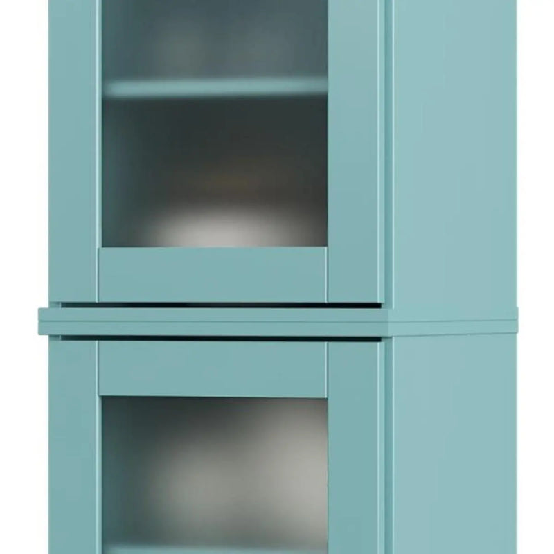72" Aqua Solid Wood Two Door Pantry Or Storage Closet Homeroots Kitchen & Dining