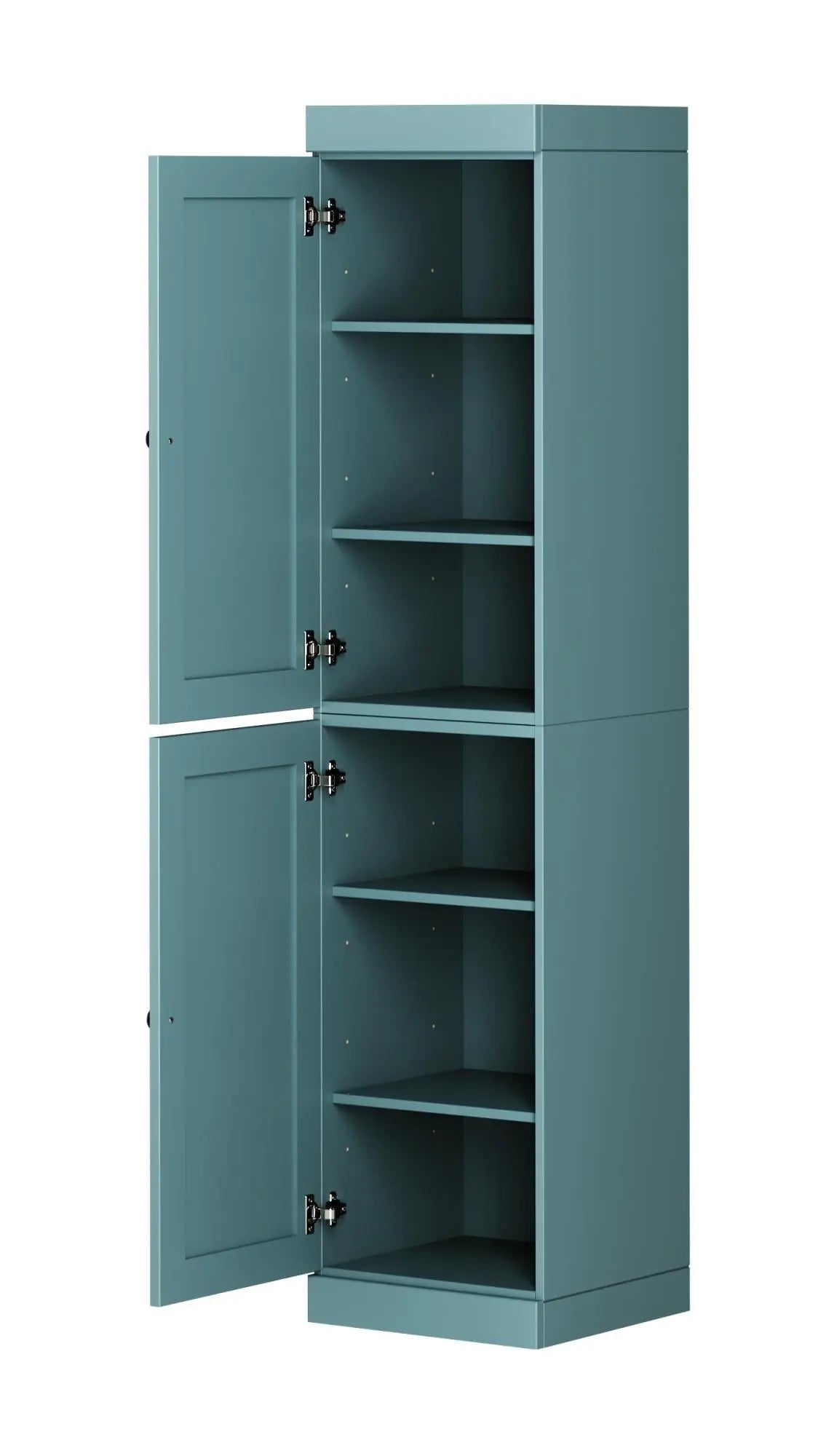 72" Aqua Solid Wood Two Door Pantry Or Storage Closet Homeroots Kitchen & Dining