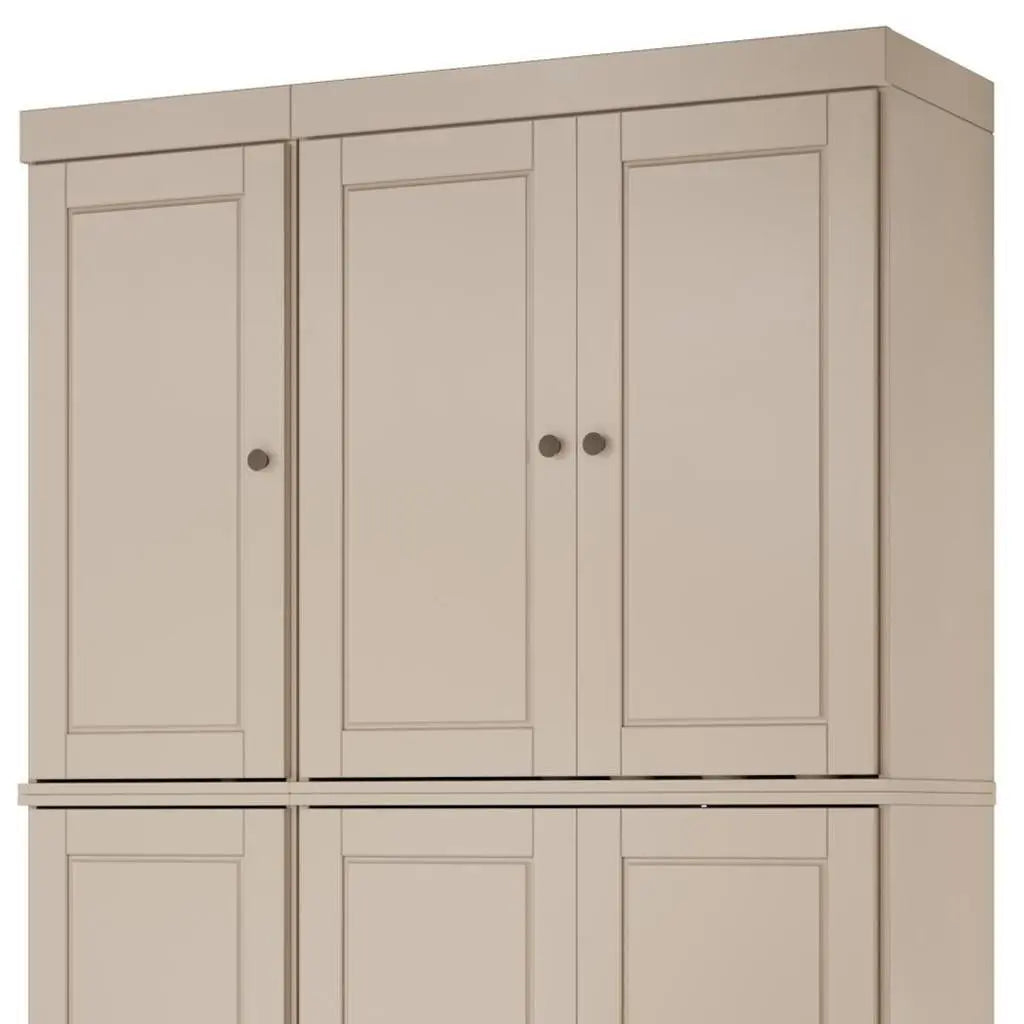 72" Beige Solid Wood 8 Pantry Or Storage Closet Homeroots Kitchen & Dining