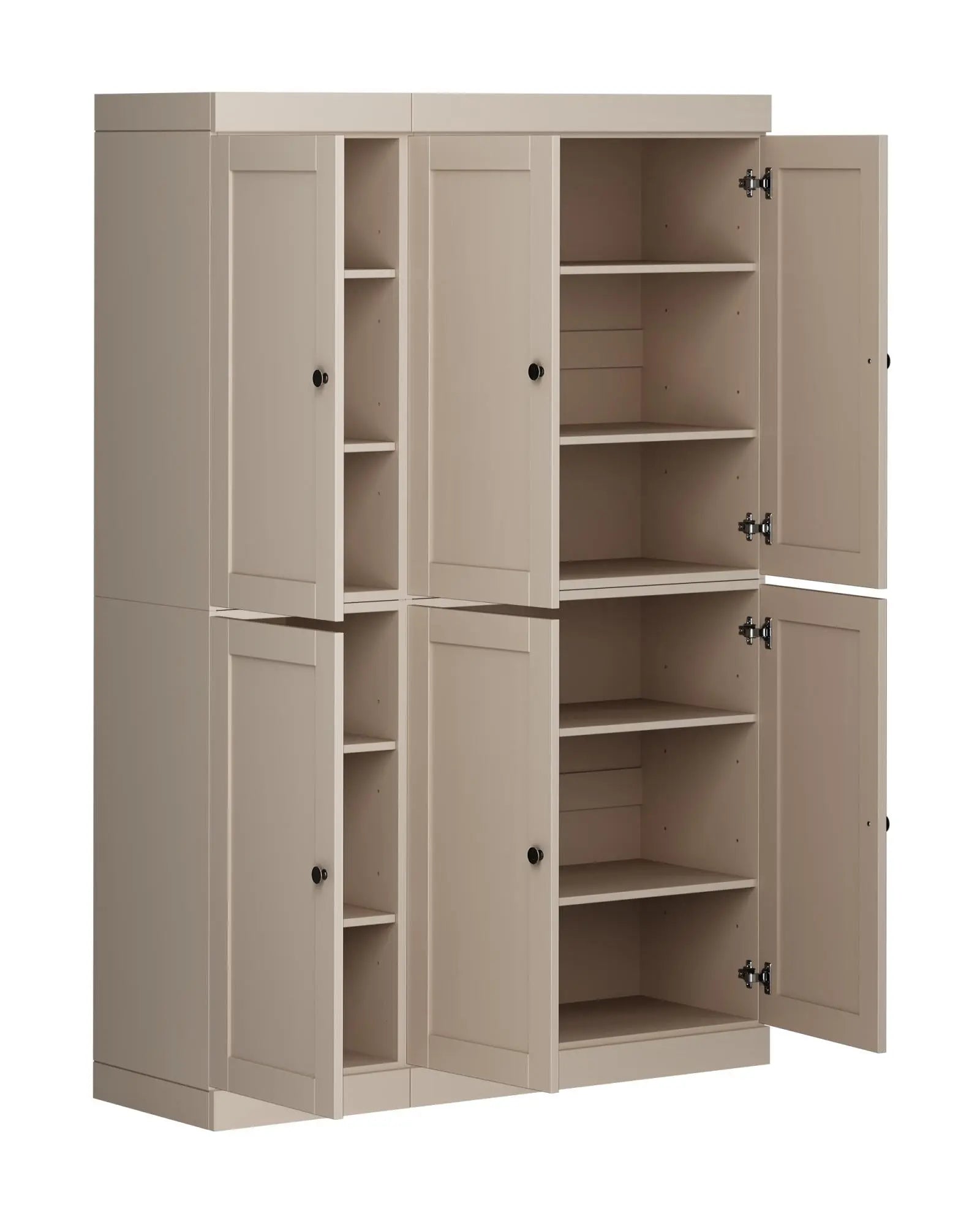 72" Beige Solid Wood 8 Pantry Or Storage Closet Homeroots Kitchen & Dining