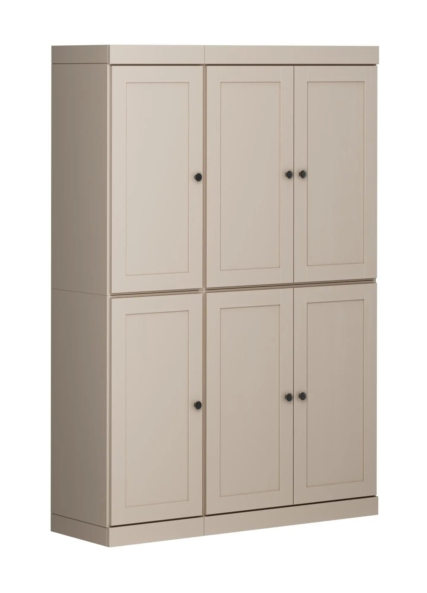 72" Beige Solid Wood 8 Pantry Or Storage Closet Homeroots Kitchen & Dining