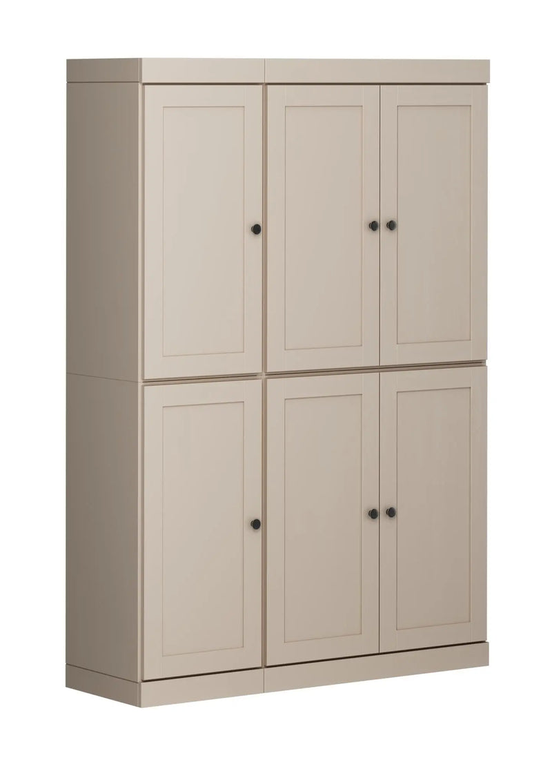 72" Beige Solid Wood 8 Pantry Or Storage Closet Homeroots Kitchen & Dining