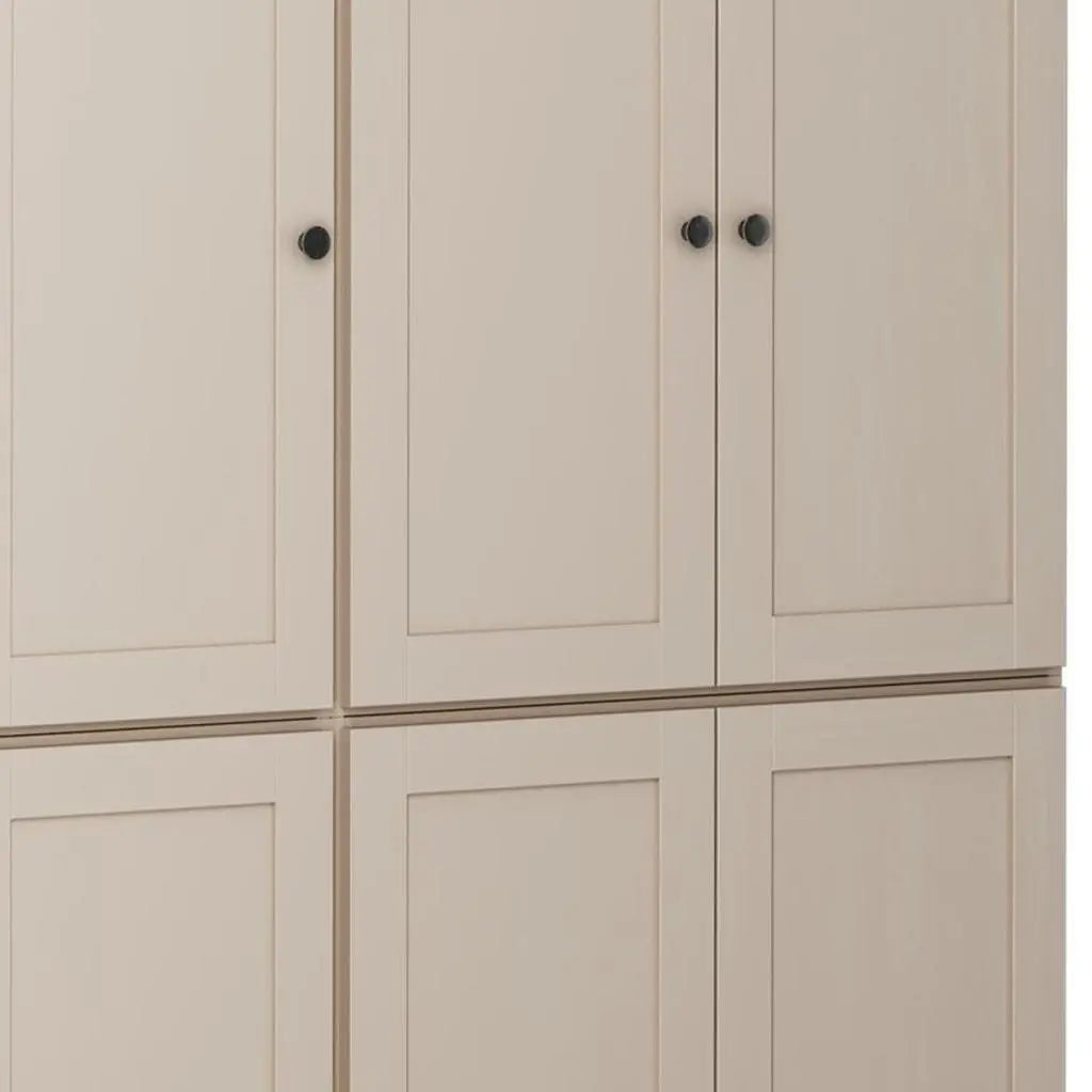 72" Beige Solid Wood 8 Pantry Or Storage Closet Homeroots Kitchen & Dining
