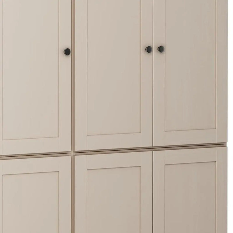 72" Beige Solid Wood 8 Pantry Or Storage Closet Homeroots Kitchen & Dining