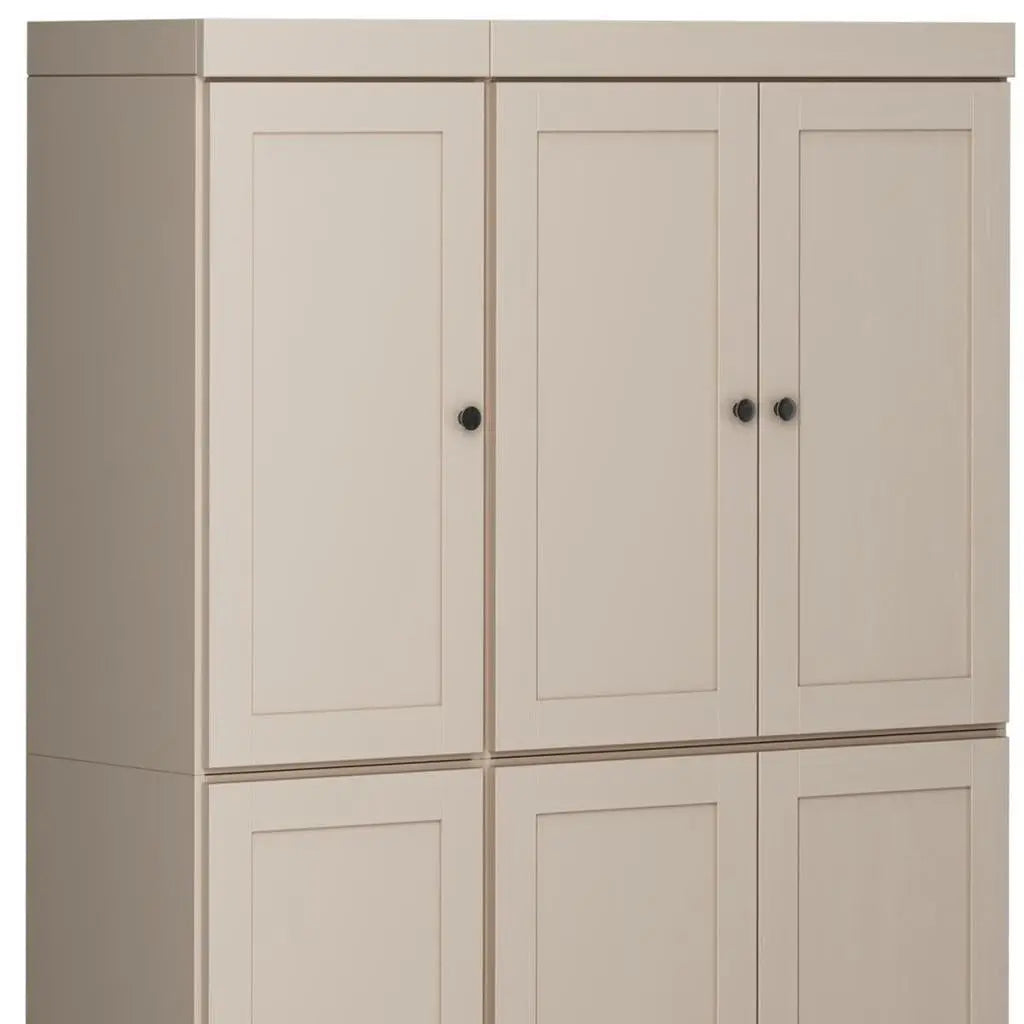 72" Beige Solid Wood 8 Pantry Or Storage Closet Homeroots Kitchen & Dining