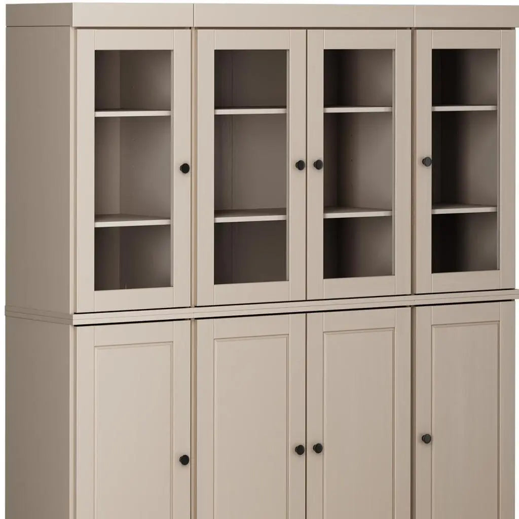 72" Beige Solid Wood 8 Pantry Or Storage Closet Homeroots Kitchen & Dining