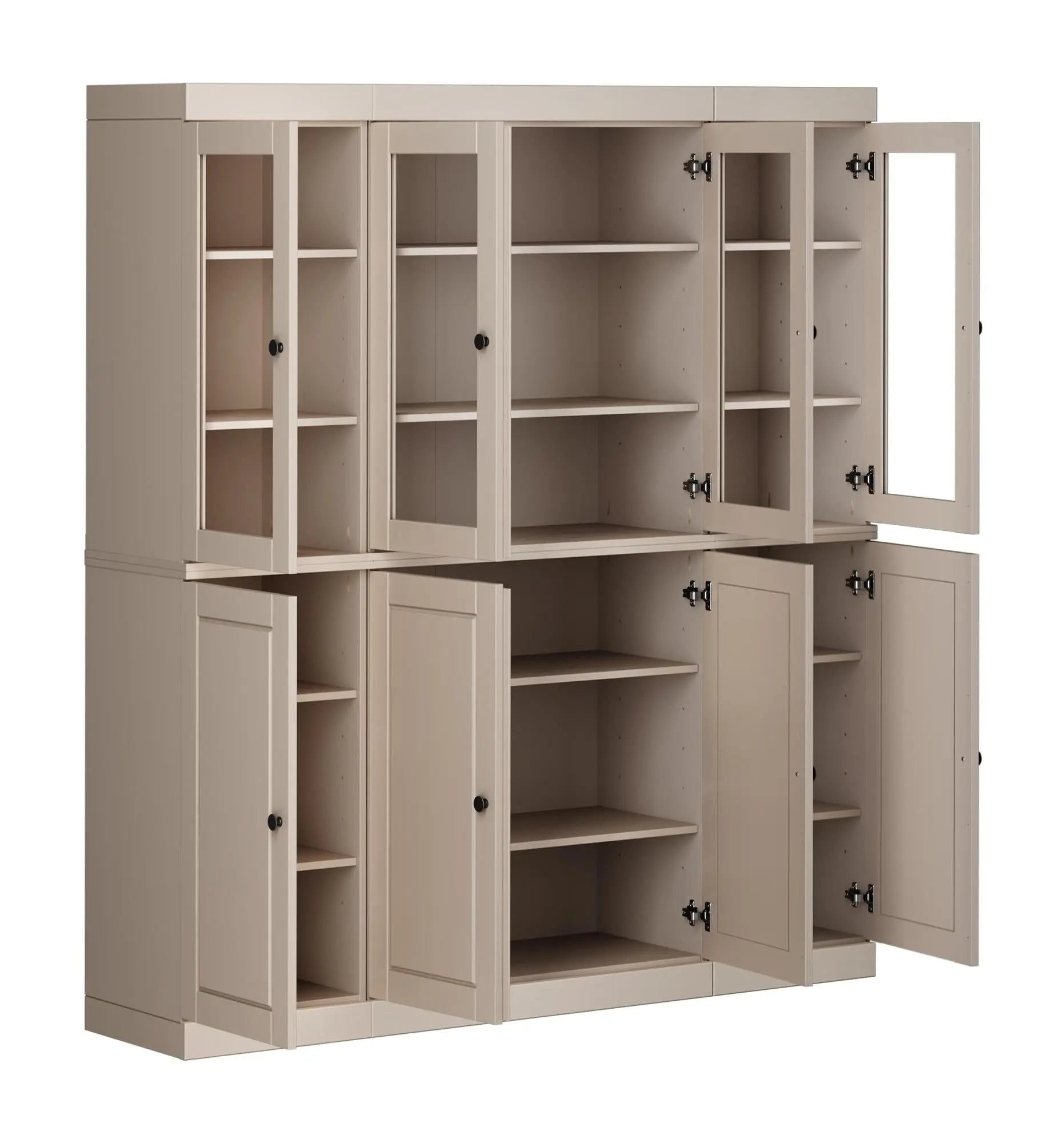 72" Beige Solid Wood 8 Pantry Or Storage Closet Homeroots Kitchen & Dining