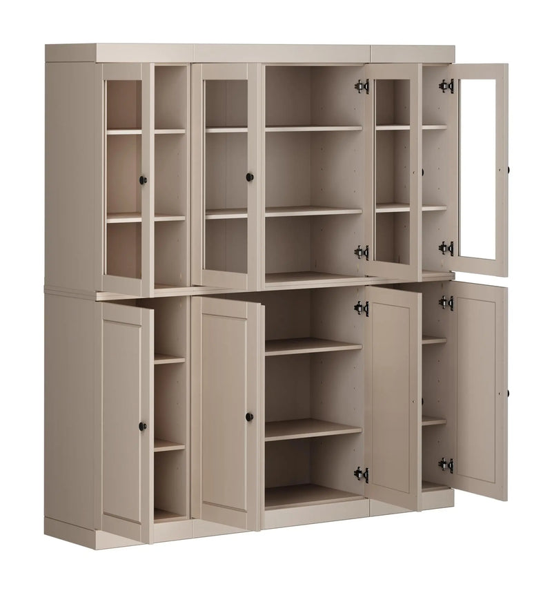 72" Beige Solid Wood 8 Pantry Or Storage Closet Homeroots Kitchen & Dining