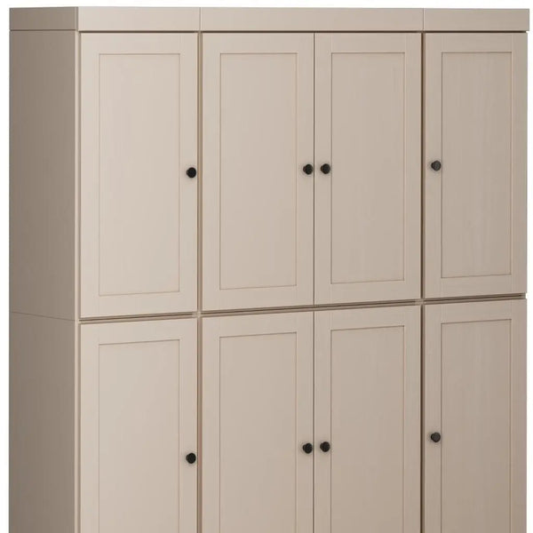 72" Beige Solid Wood 8 Pantry Or Storage Closet Homeroots Kitchen & Dining