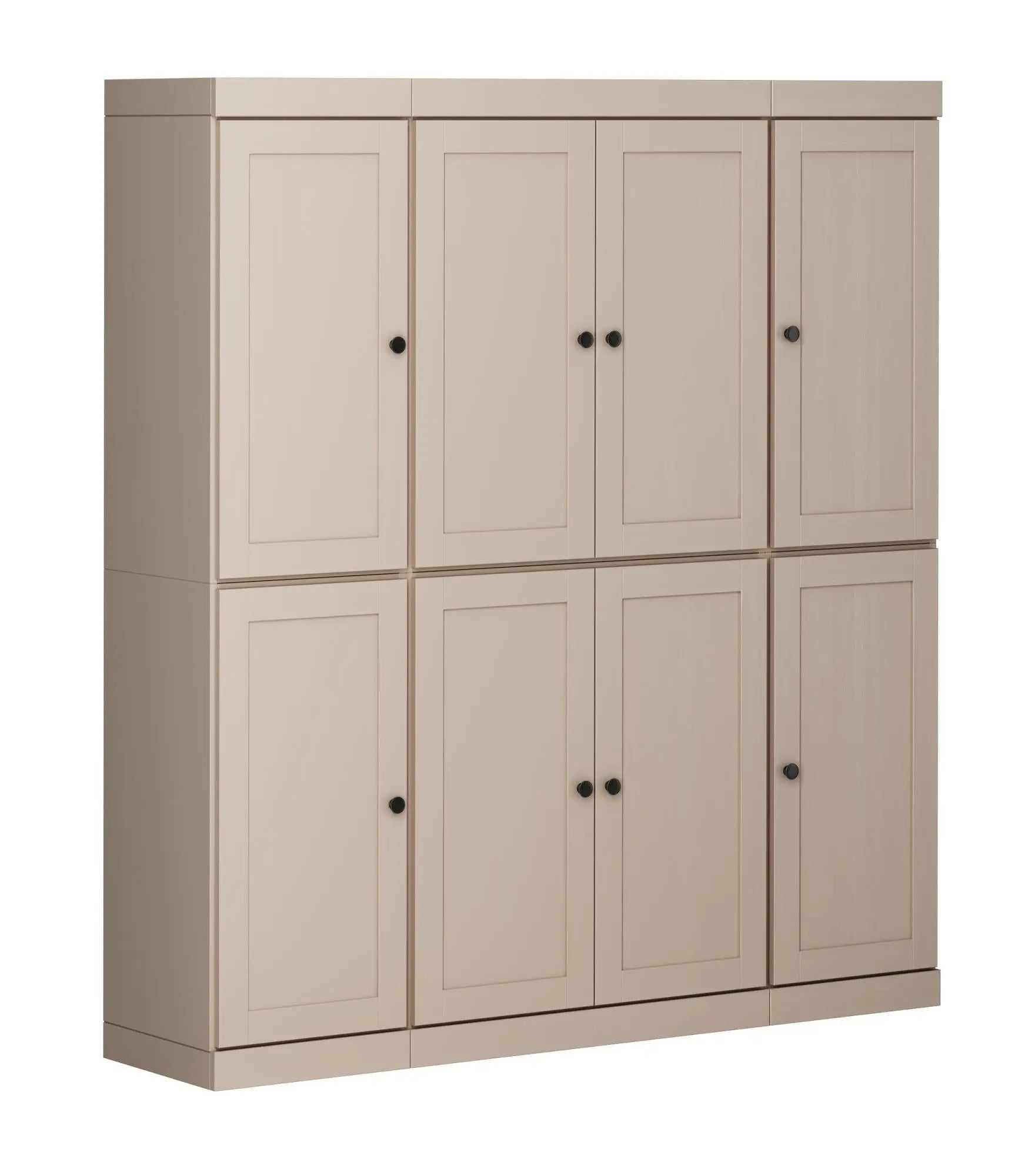 72" Beige Solid Wood 8 Pantry Or Storage Closet Homeroots Kitchen & Dining