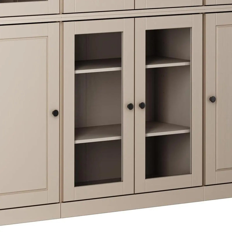 72" Beige Solid Wood 8 Pantry Or Storage Closet Homeroots Kitchen & Dining