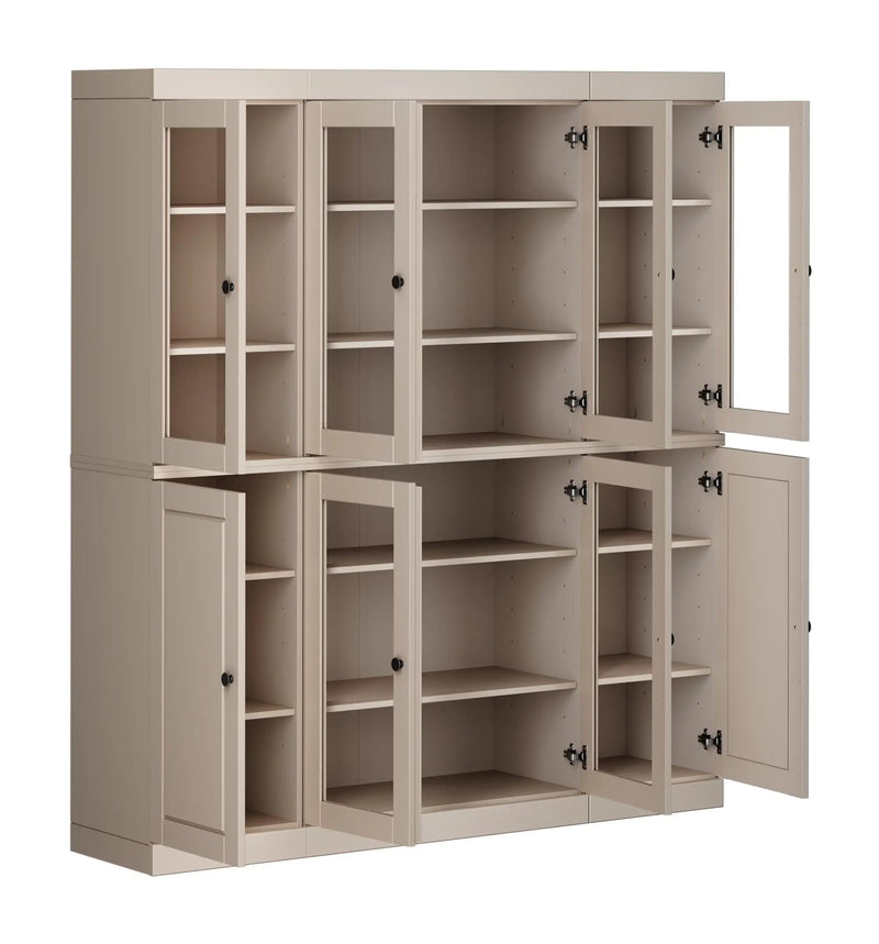 72" Beige Solid Wood 8 Pantry Or Storage Closet Homeroots Kitchen & Dining
