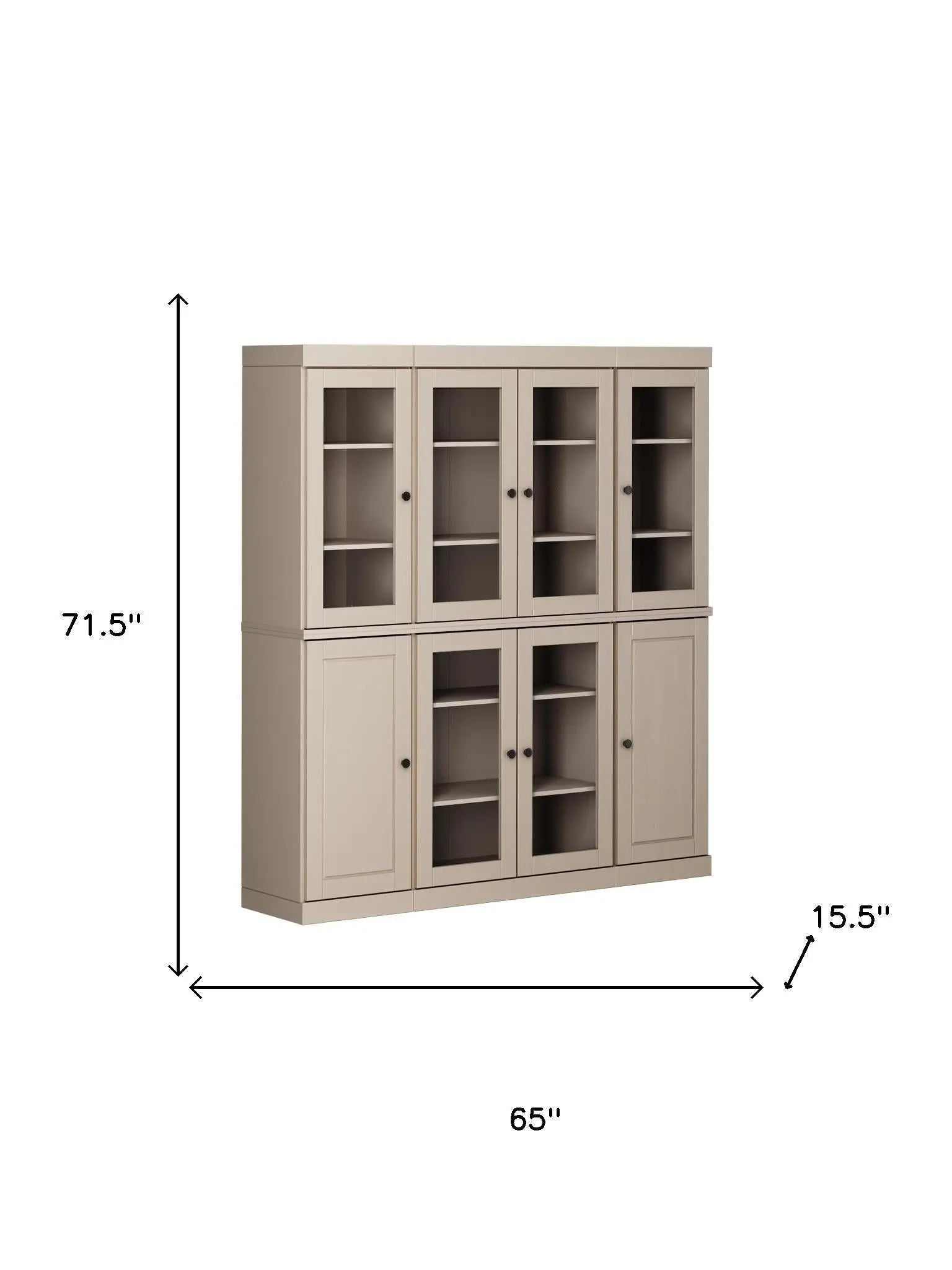 72" Beige Solid Wood 8 Pantry Or Storage Closet Homeroots Kitchen & Dining