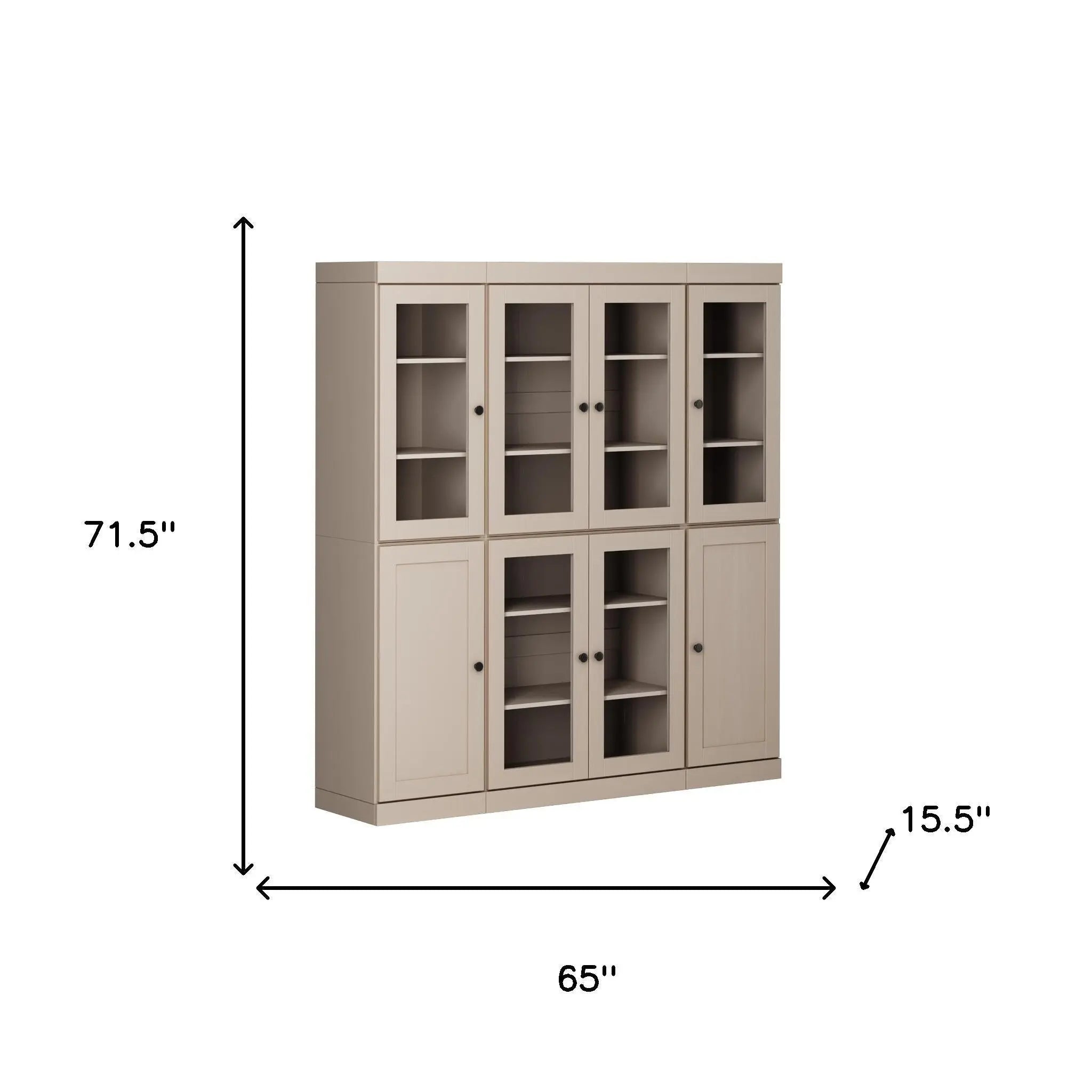 72" Beige Solid Wood 8 Pantry Or Storage Closet Homeroots Kitchen & Dining