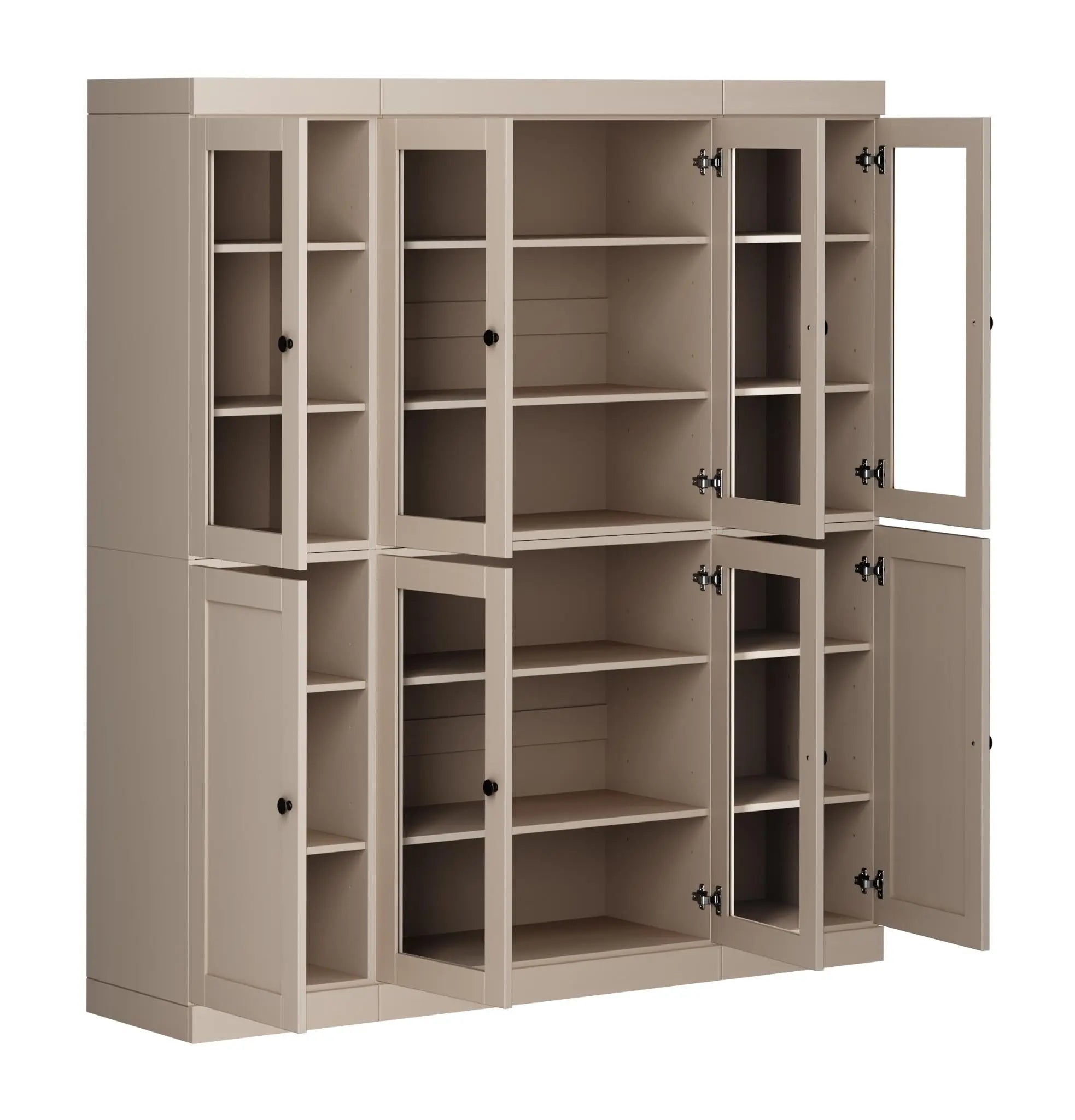 72" Beige Solid Wood 8 Pantry Or Storage Closet Homeroots Kitchen & Dining