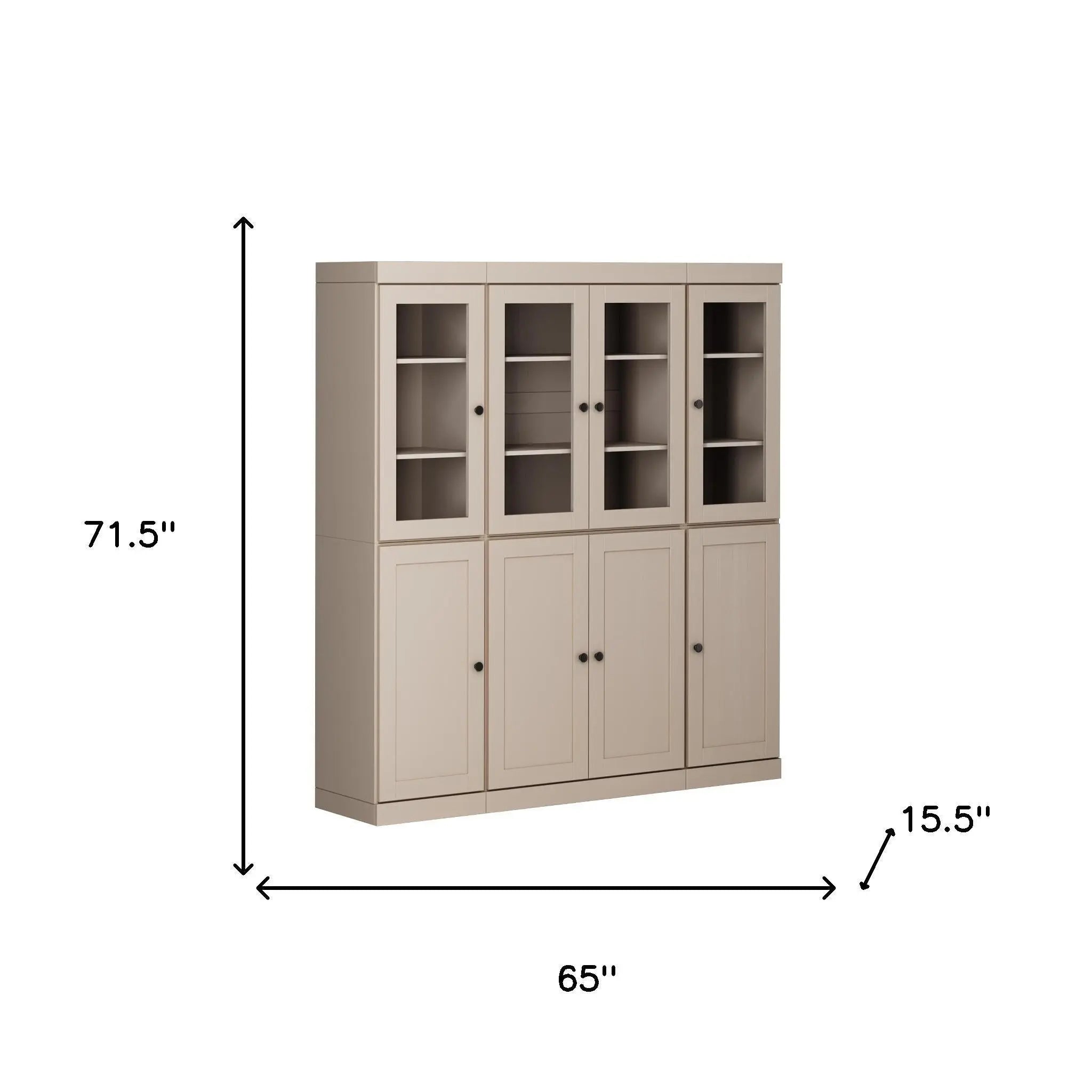72" Beige Solid Wood 8 Two Drawer Pantry Or Storage Closet Homeroots Kitchen & Dining