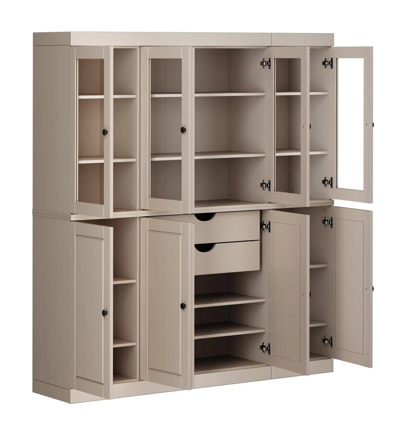 72" Beige Solid Wood 8 Two Drawer Pantry Or Storage Closet Homeroots Kitchen & Dining