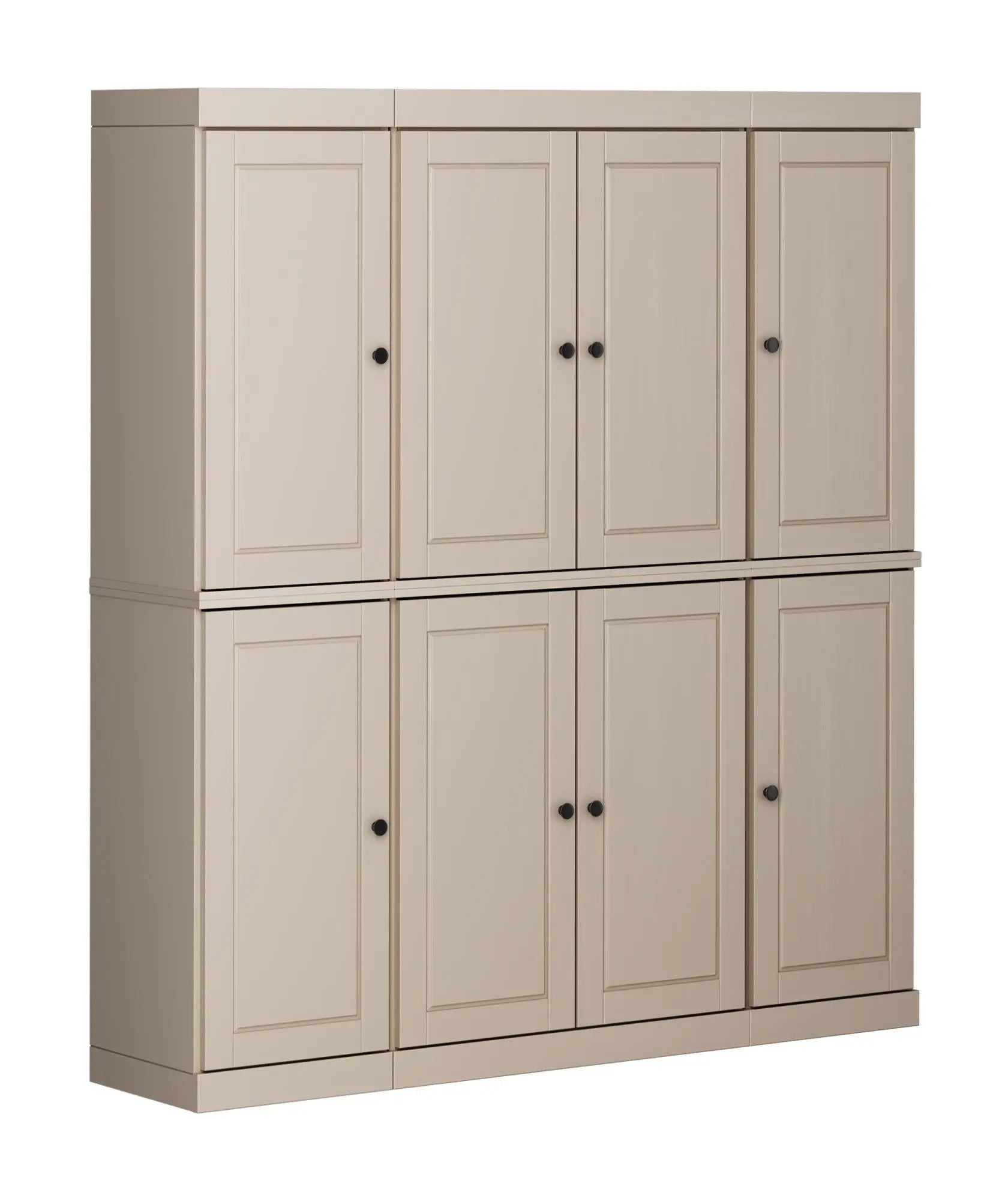 72" Beige Solid Wood 8 Two Drawer Pantry Or Storage Closet Homeroots Kitchen & Dining