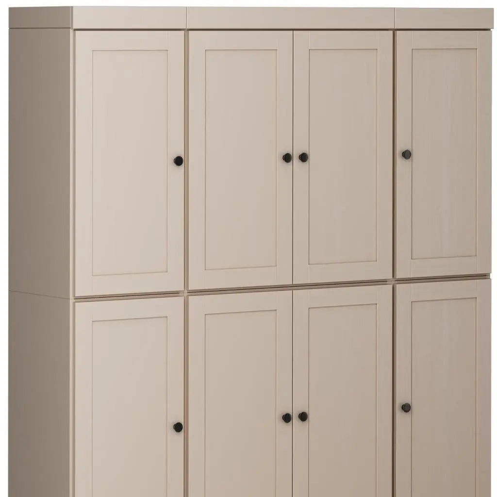 72" Beige Solid Wood 8 Two Drawer Pantry Or Storage Closet Homeroots Kitchen & Dining