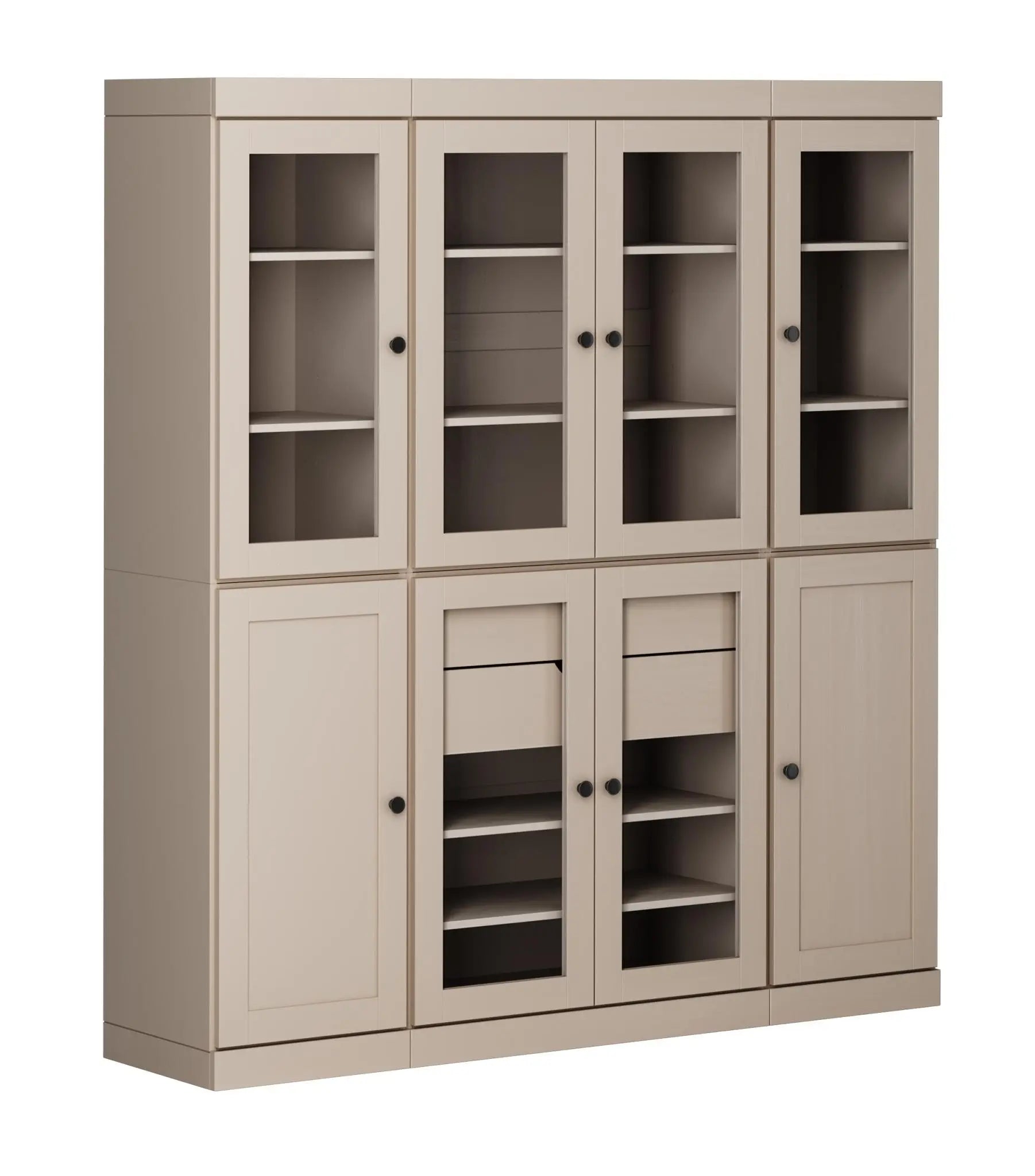72" Beige Solid Wood 8 Two Drawer Pantry Or Storage Closet Homeroots Kitchen & Dining