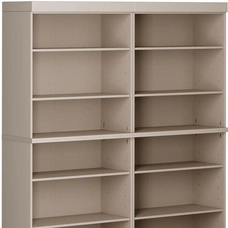 72" Beige Solid Wood Adjustable Twelve Tier Library Bookcase Homeroots Office