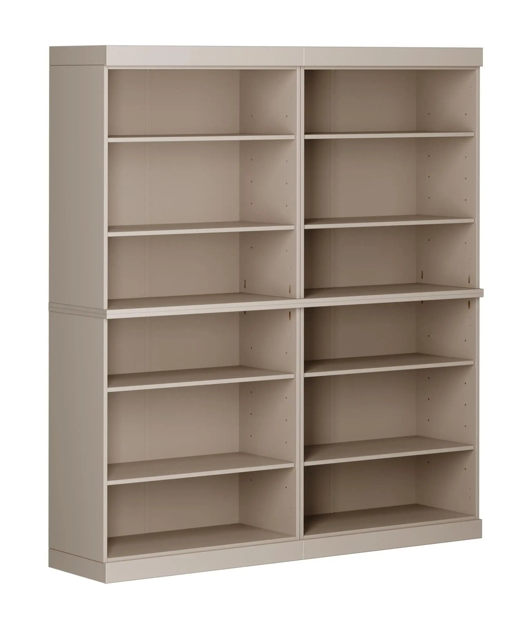 72" Beige Solid Wood Adjustable Twelve Tier Library Bookcase Homeroots Office