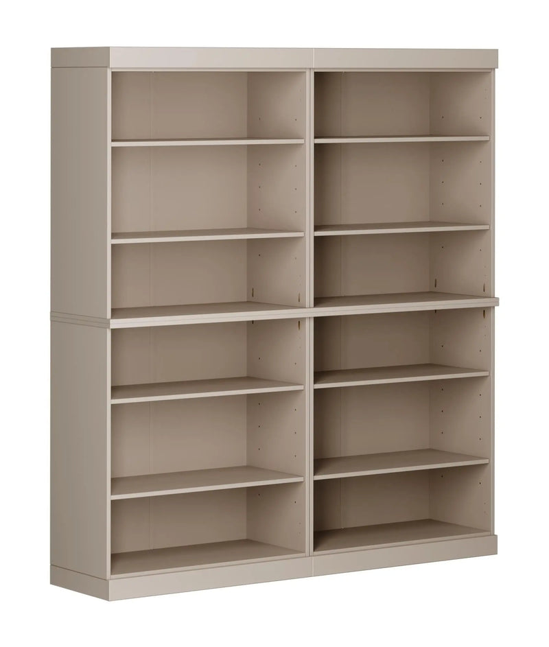 72" Beige Solid Wood Adjustable Twelve Tier Library Bookcase Homeroots Office