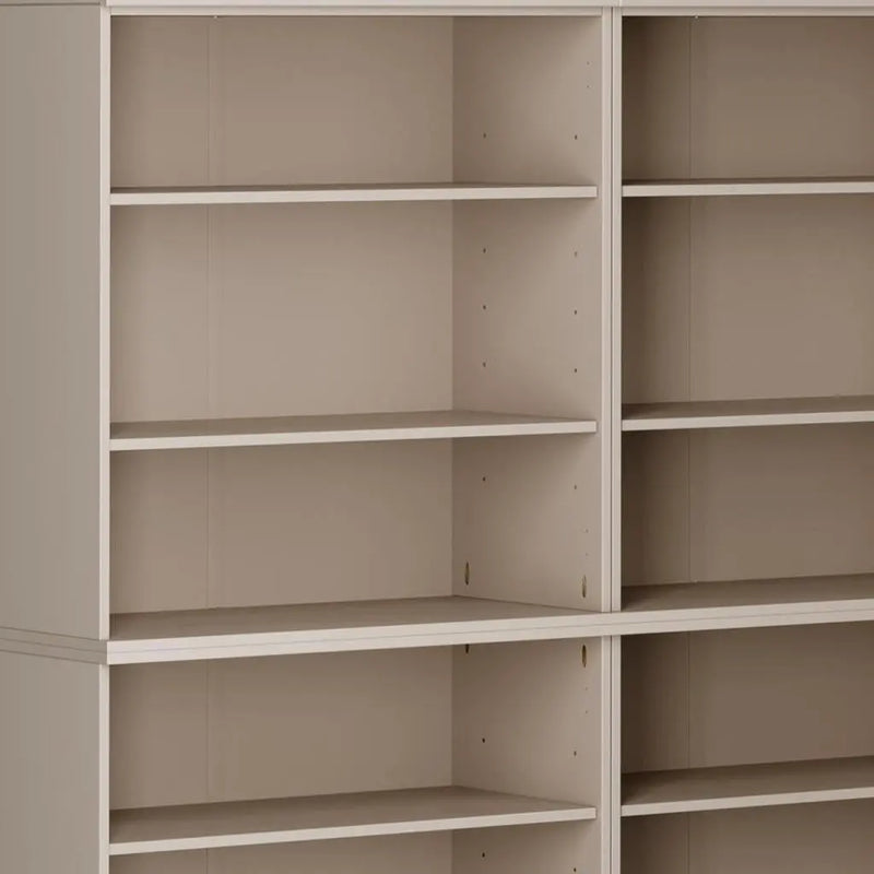 72" Beige Solid Wood Adjustable Twelve Tier Library Bookcase Homeroots Office