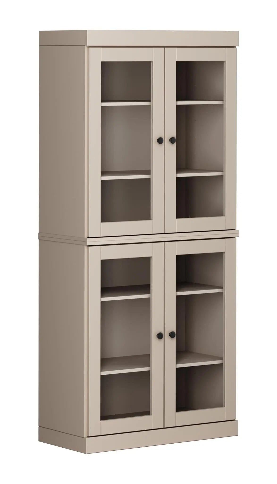 72" Beige Solid Wood Four Door Pantry Or Storage Closet Homeroots Kitchen & Dining