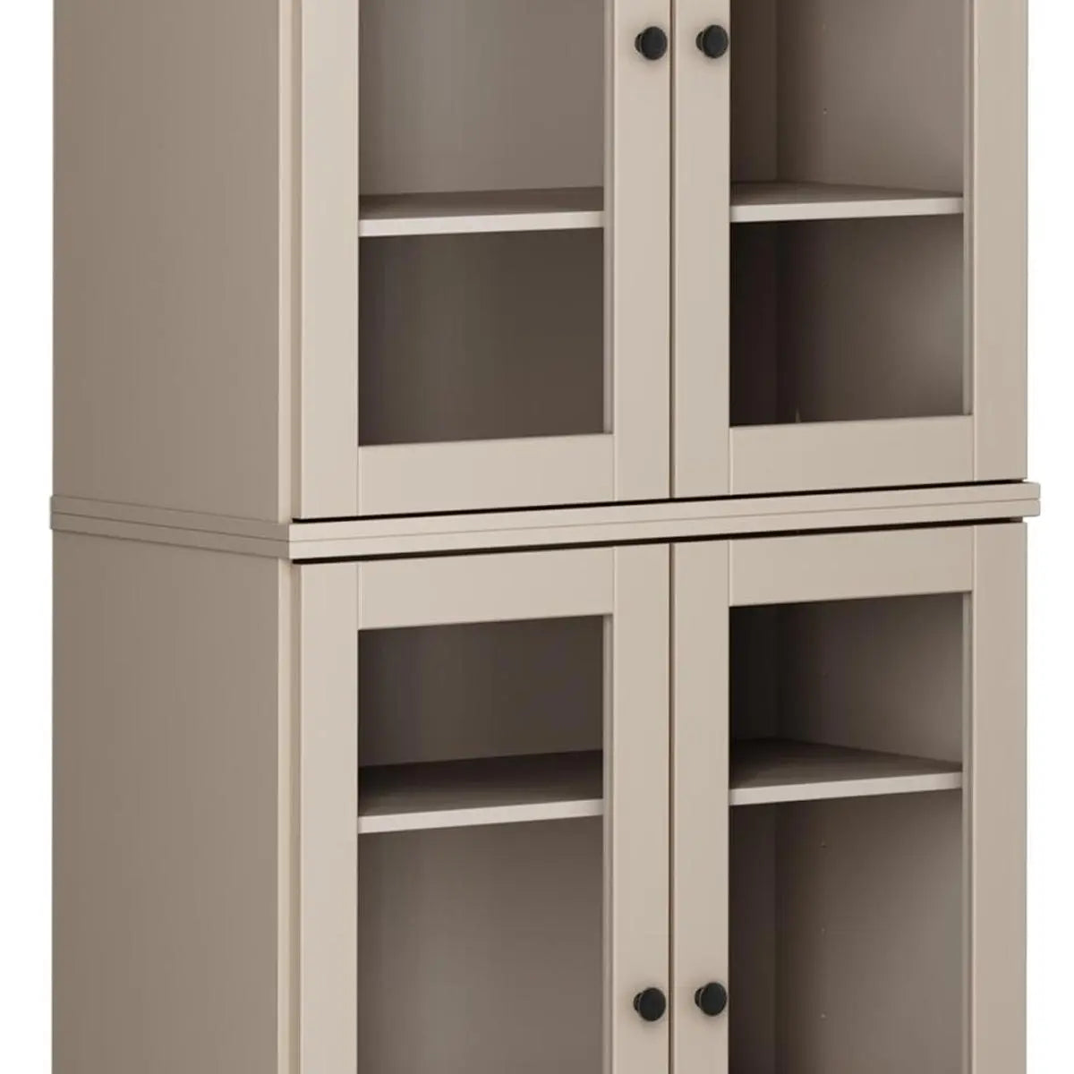 72" Beige Solid Wood Four Door Pantry Or Storage Closet Homeroots Kitchen & Dining