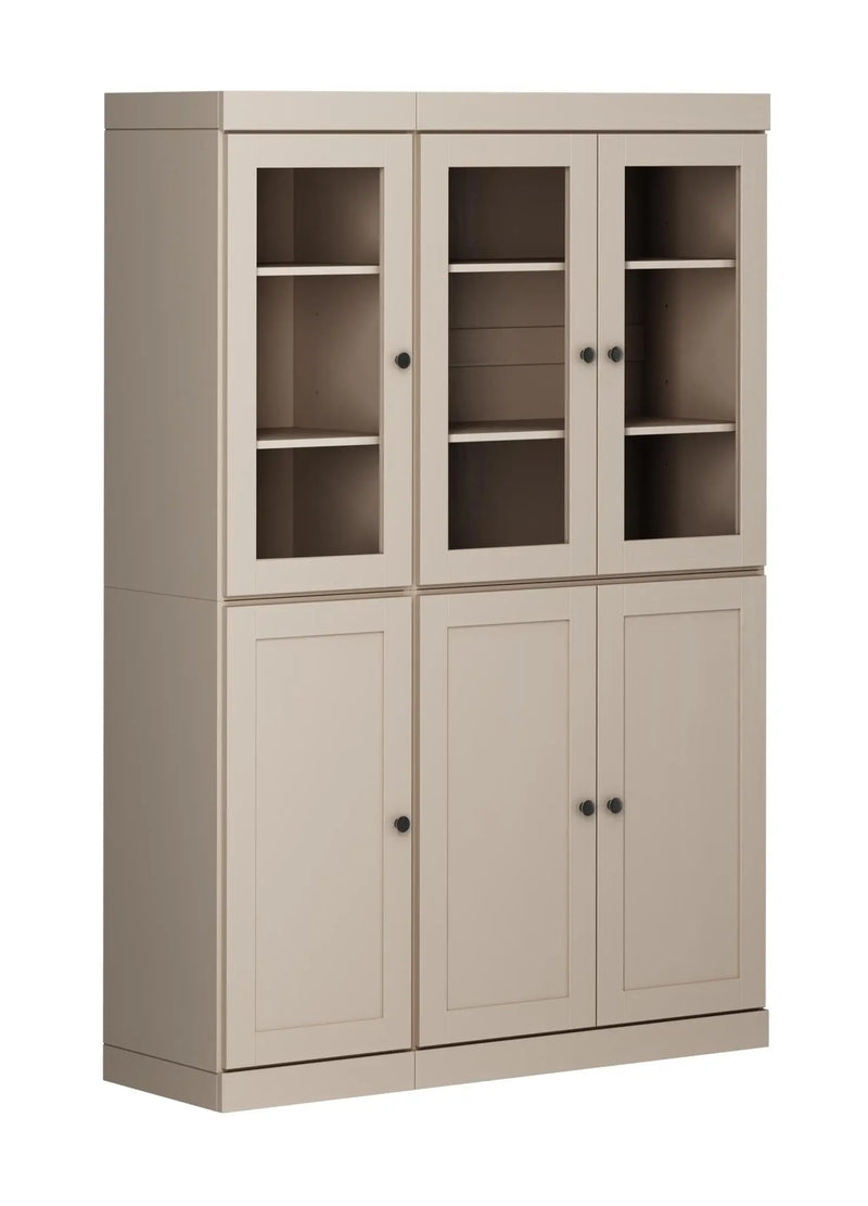 72" Beige Solid Wood Six Door Pantry Or Storage Closet Homeroots Kitchen & Dining