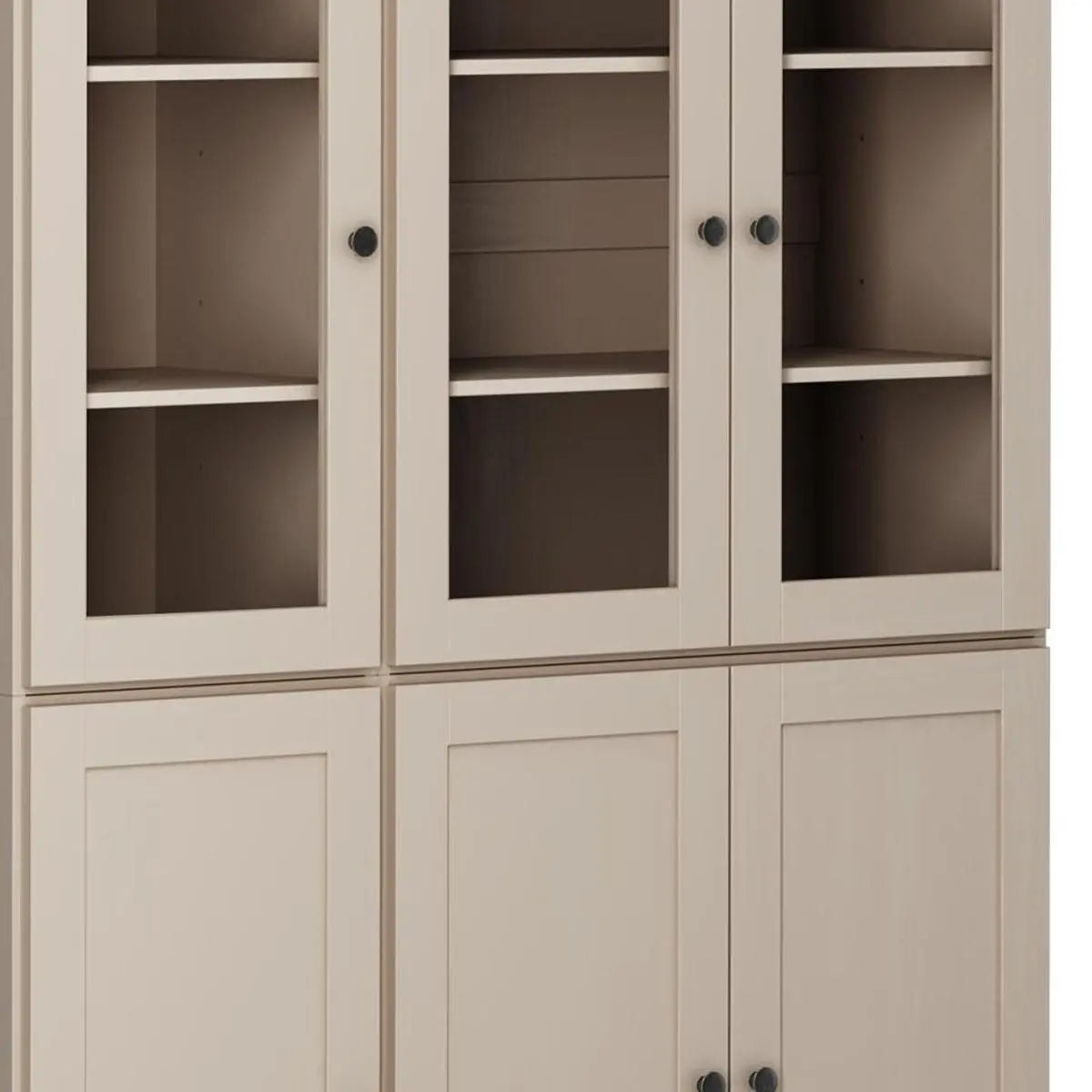 72" Beige Solid Wood Six Door Pantry Or Storage Closet Homeroots Kitchen & Dining