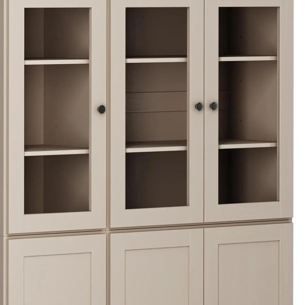 72" Beige Solid Wood Six Door Two Drawer Pantry Or Storage Closet Homeroots Kitchen & Dining