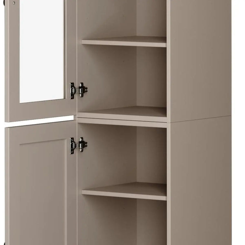 72" Beige Solid Wood Two Door Pantry Or Storage Closet Homeroots Kitchen & Dining