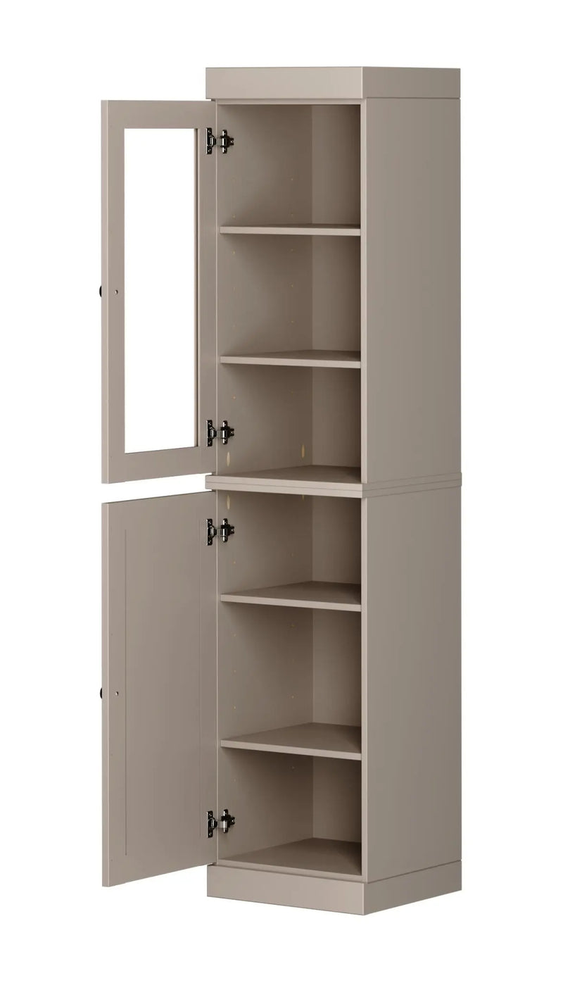 72" Beige Solid Wood Two Door Pantry Or Storage Closet Homeroots Kitchen & Dining
