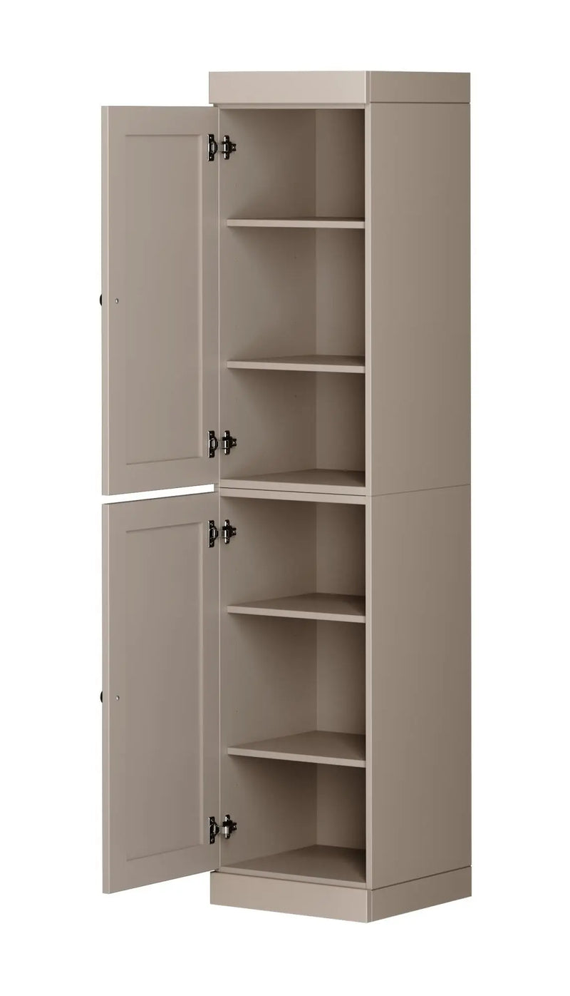 72" Beige Solid Wood Two Door Pantry Or Storage Closet Homeroots Kitchen & Dining