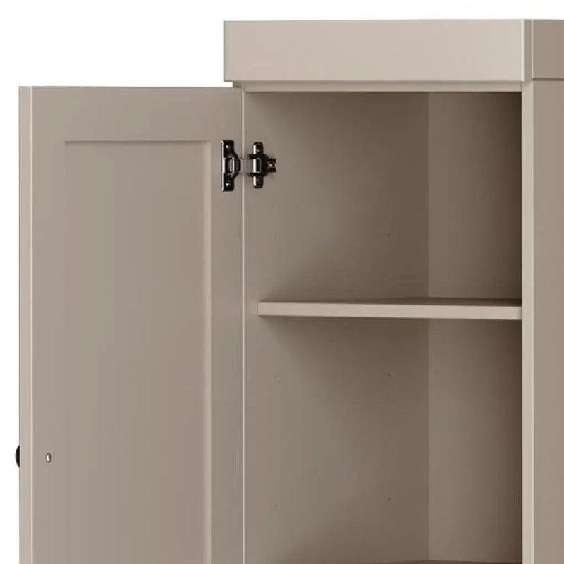 72" Beige Solid Wood Two Door Pantry Or Storage Closet Homeroots Kitchen & Dining