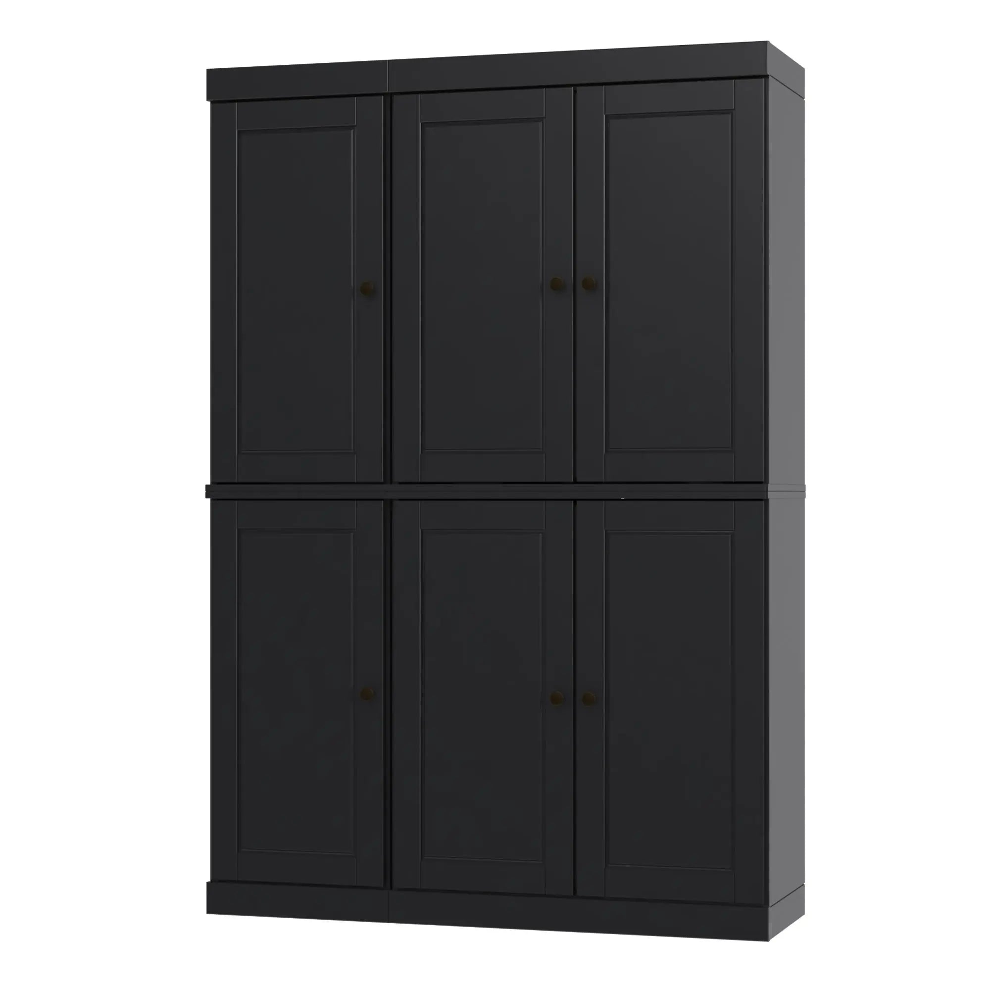 72" Black Solid Wood 8 Pantry Or Storage Closet Homeroots Kitchen & Dining