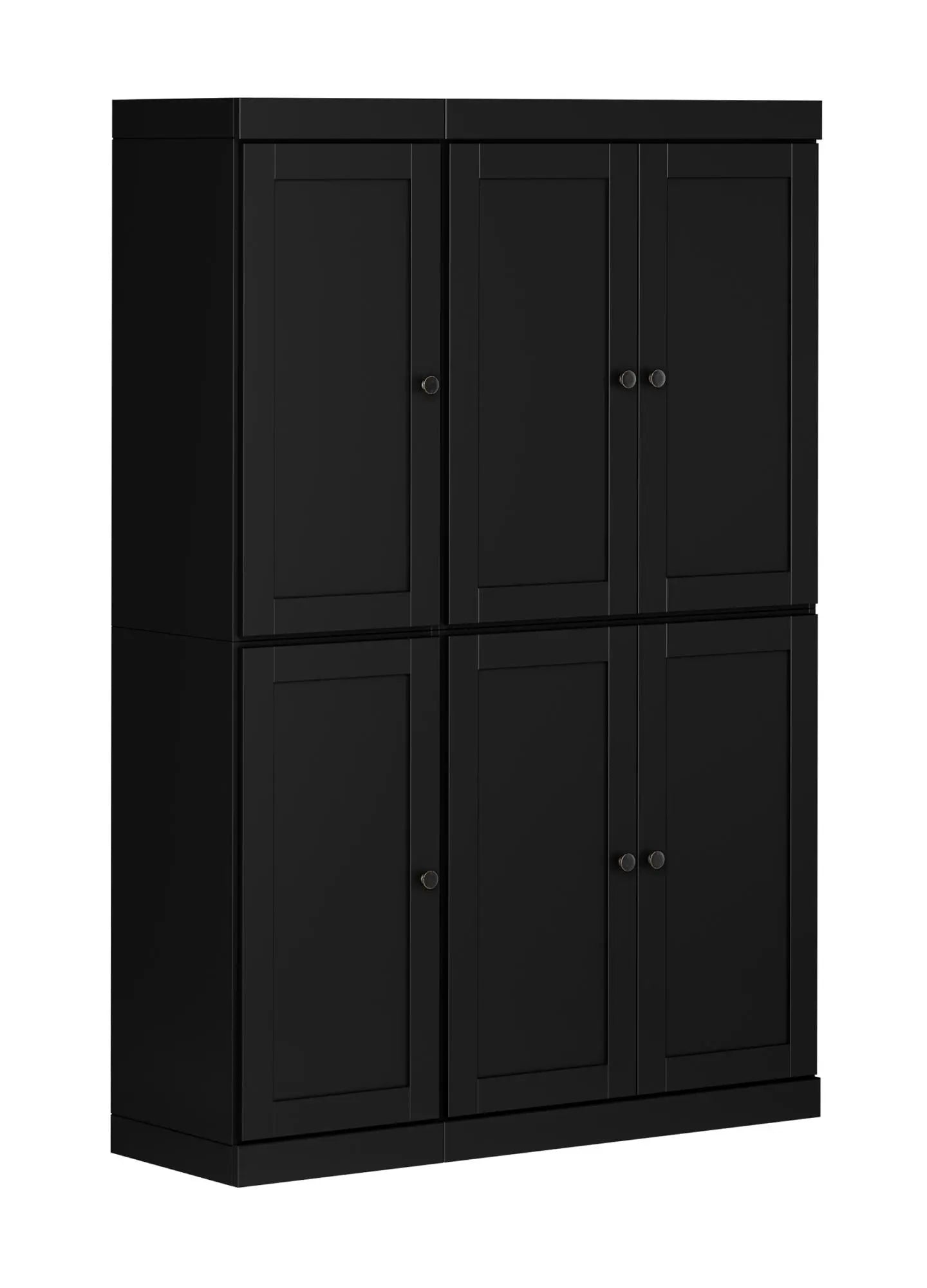 72" Black Solid Wood 8 Pantry Or Storage Closet Homeroots Kitchen & Dining