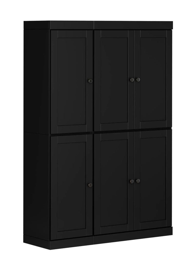 72" Black Solid Wood 8 Pantry Or Storage Closet Homeroots Kitchen & Dining