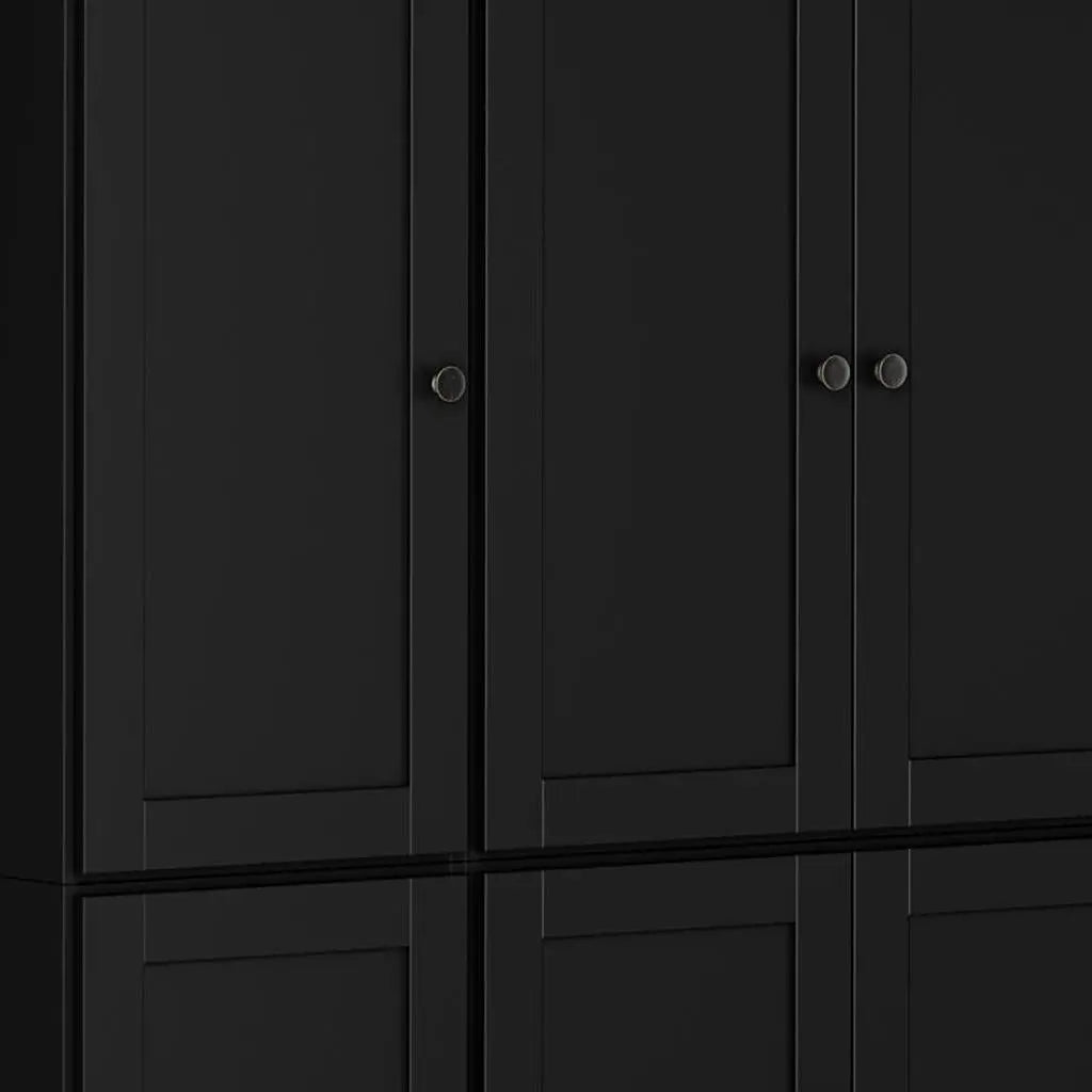 72" Black Solid Wood 8 Pantry Or Storage Closet Homeroots Kitchen & Dining