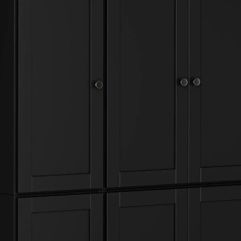72" Black Solid Wood 8 Pantry Or Storage Closet Homeroots Kitchen & Dining