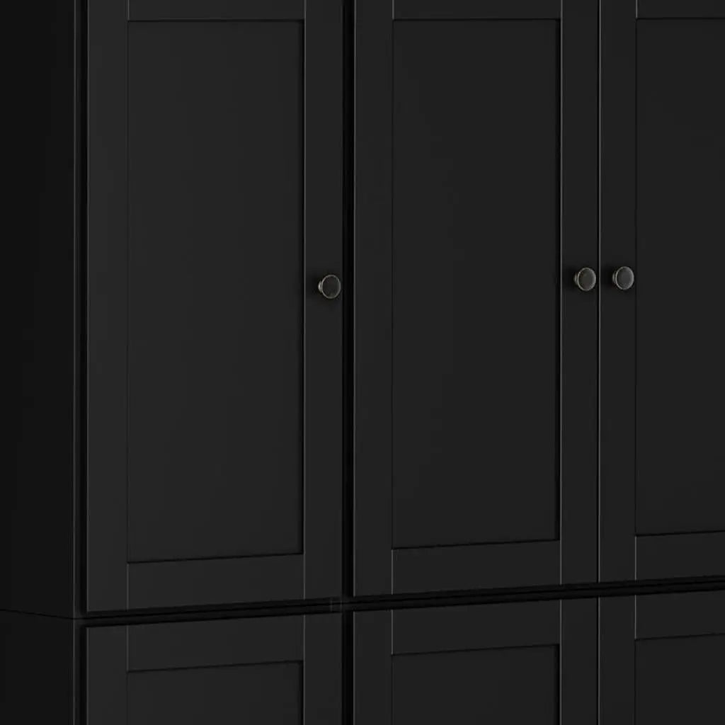 72" Black Solid Wood 8 Pantry Or Storage Closet Homeroots Kitchen & Dining