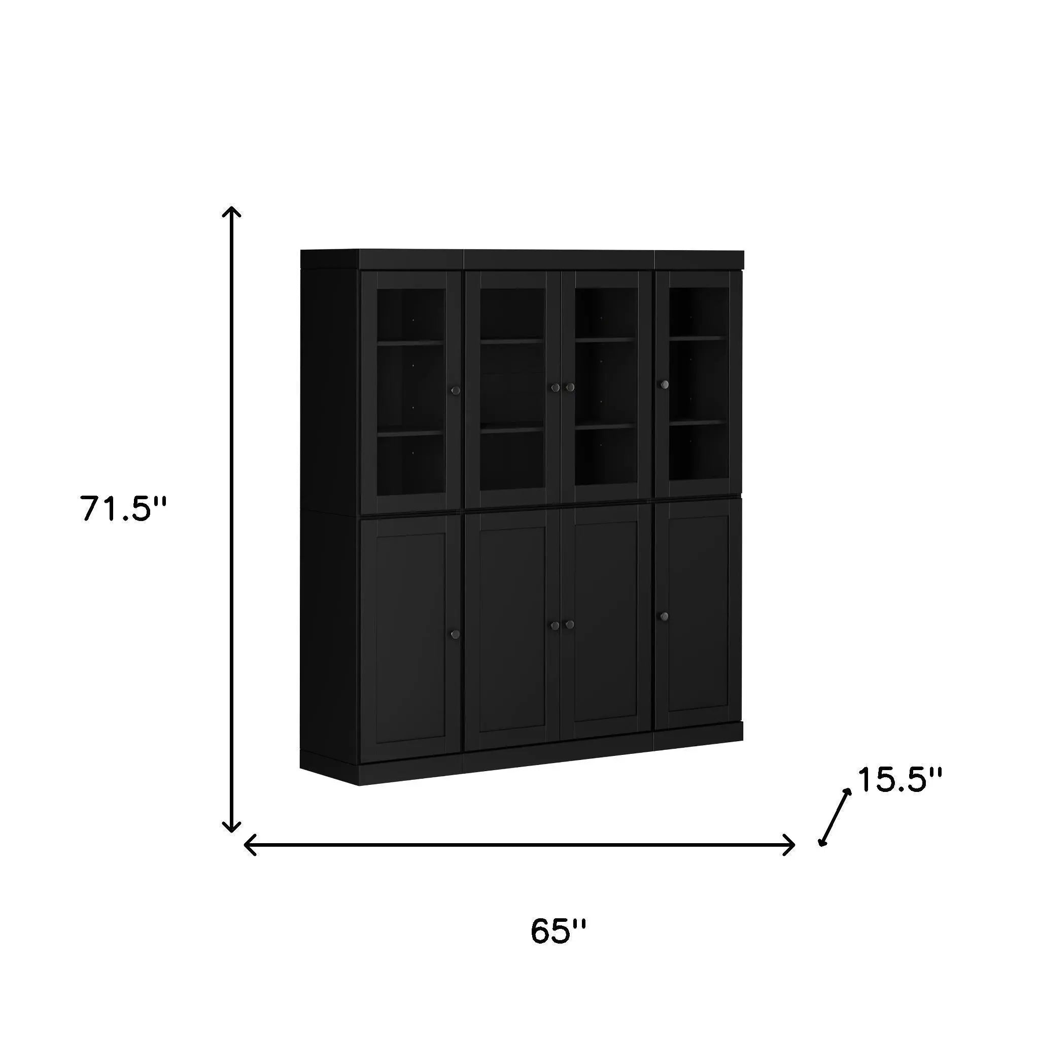 72" Black Solid Wood 8 Pantry Or Storage Closet Homeroots Kitchen & Dining
