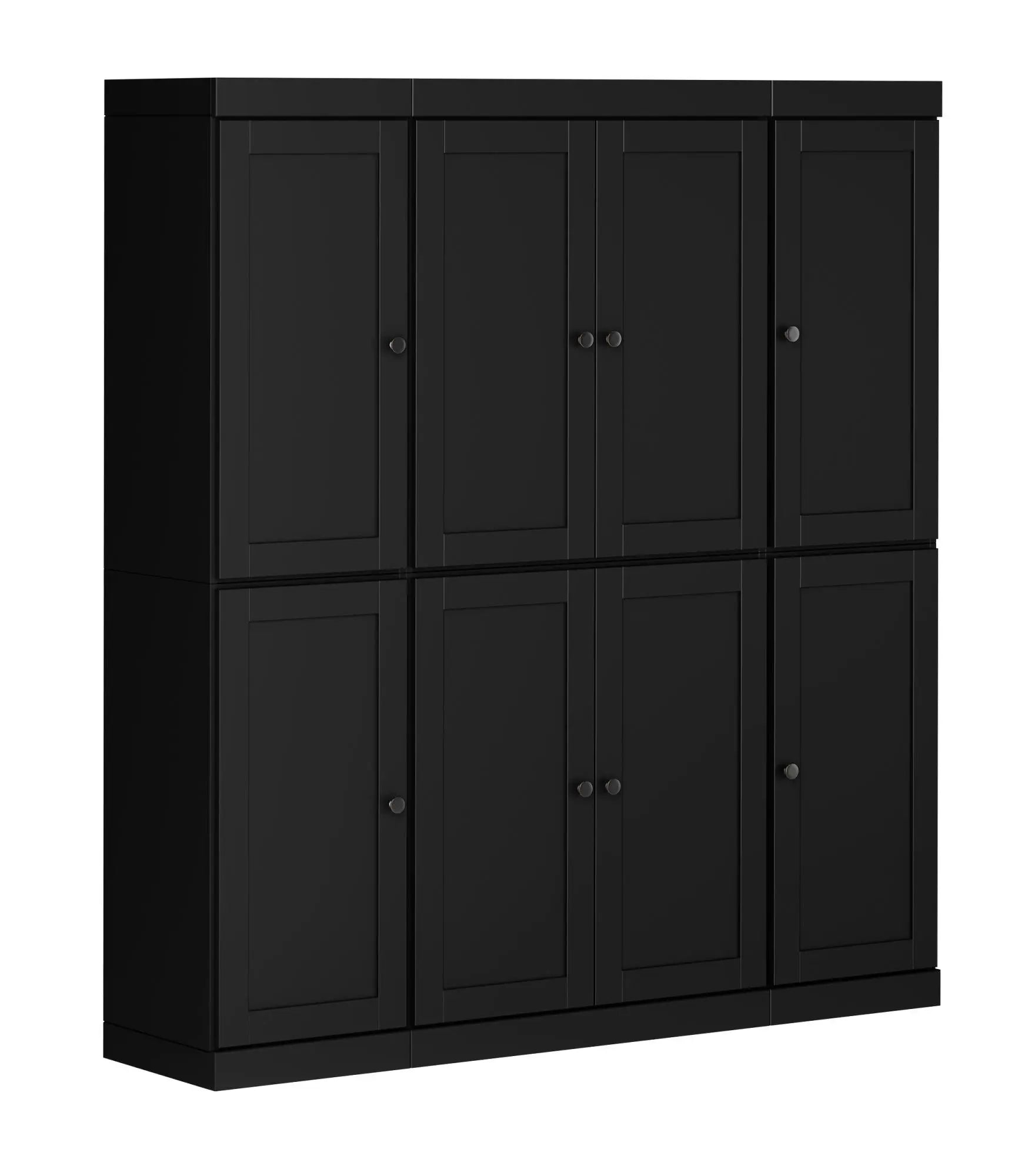 72" Black Solid Wood 8 Pantry Or Storage Closet Homeroots Kitchen & Dining