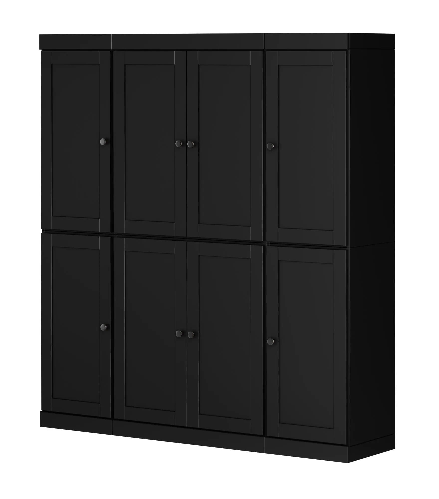 72" Black Solid Wood 8 Pantry Or Storage Closet Homeroots Kitchen & Dining