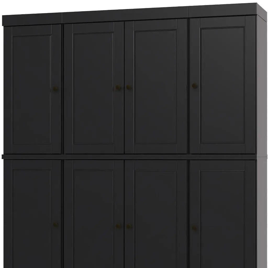 72" Black Solid Wood 8 Pantry Or Storage Closet Homeroots Kitchen & Dining